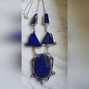 Elegant Large Lapiz Necklace